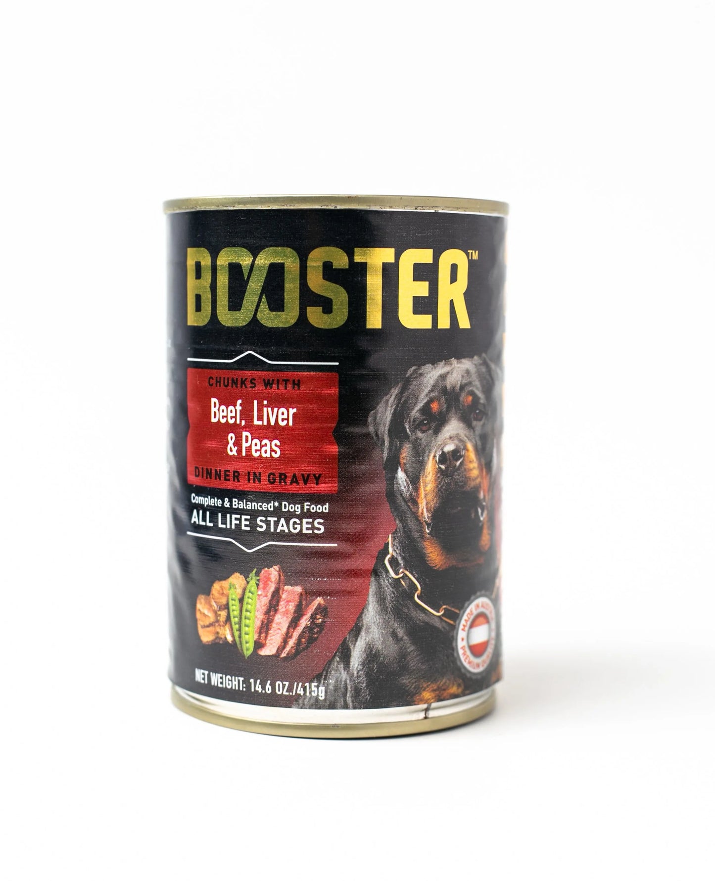 Booster Beef, Liver, & Peas Chunks in Gravy 400g