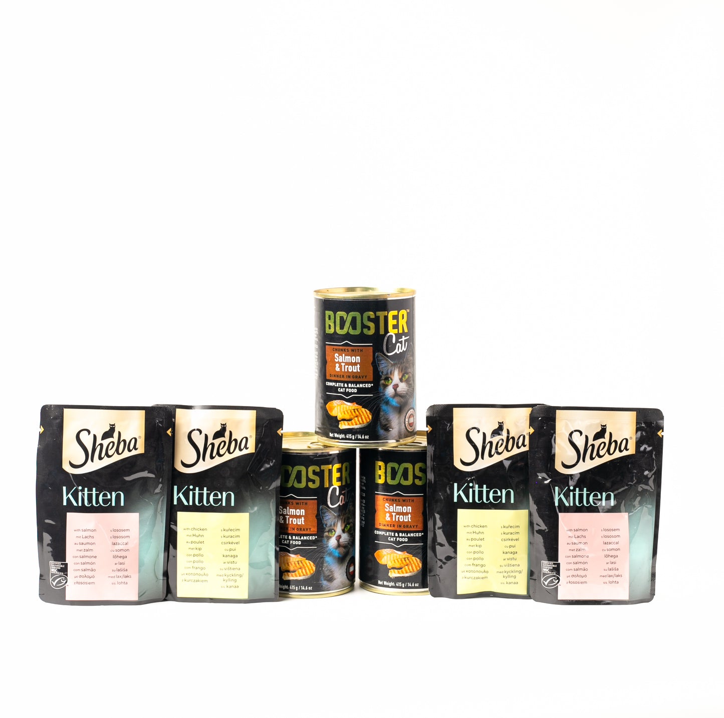 Booster and Sheba Kitten Wet Food Variety Pack