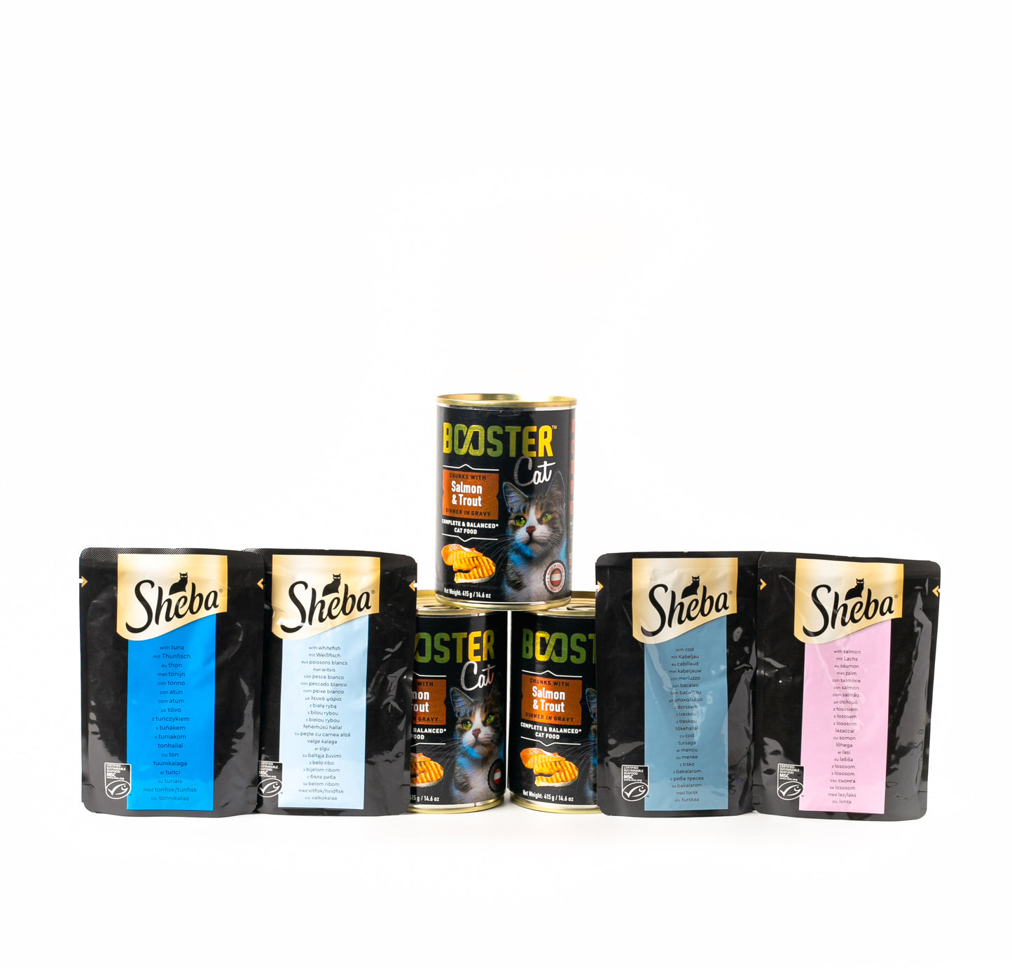 Booster and Sheba Adult Cat Wet Food Combo