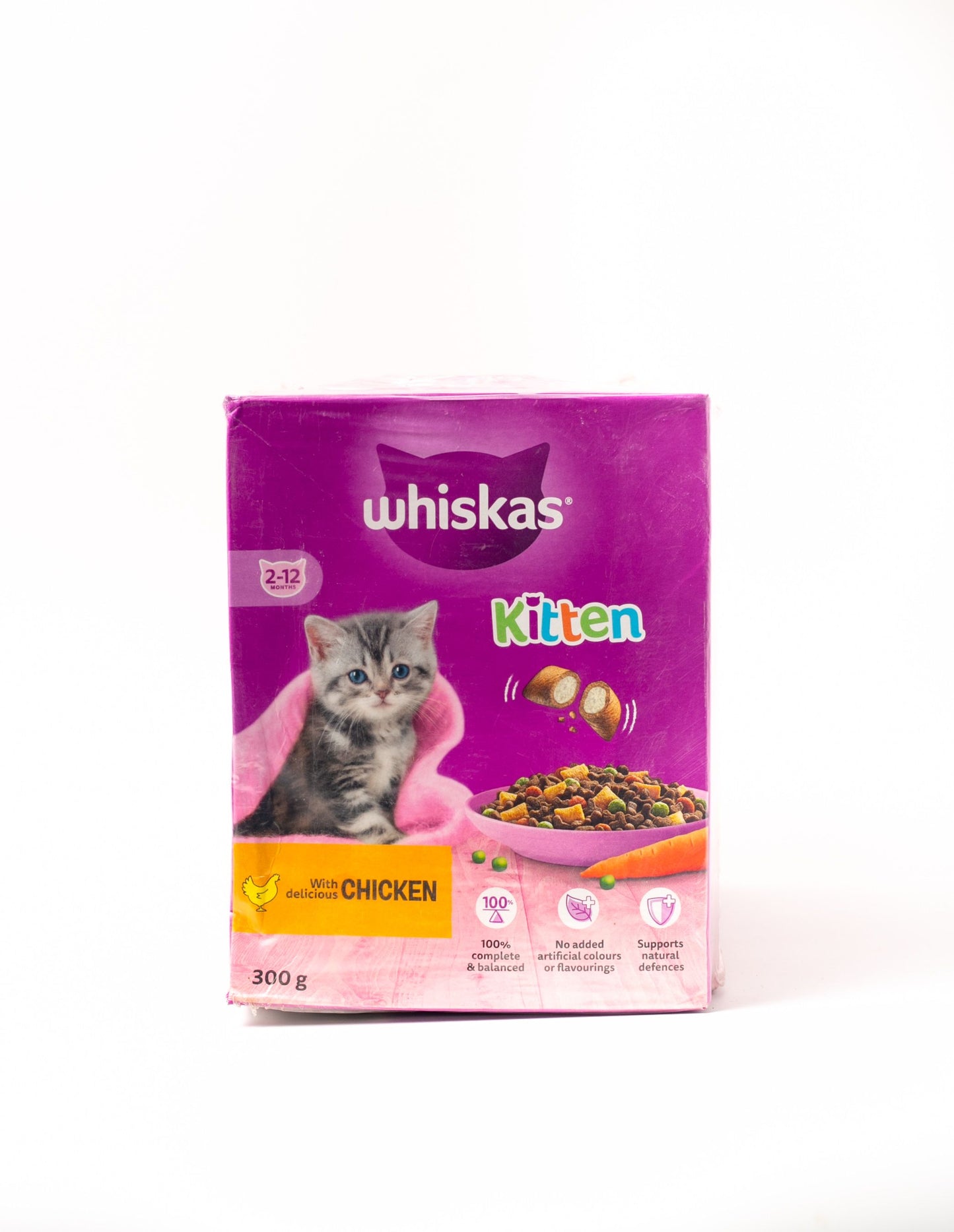 Whiskas Kitten Dry Food (2–12 Months) – With Delicious Chicken (300g)