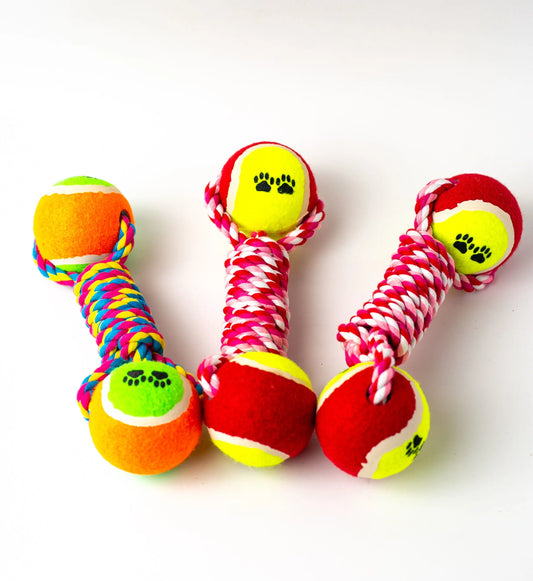 2-in-1 Tenis Ball Short Rope Toy