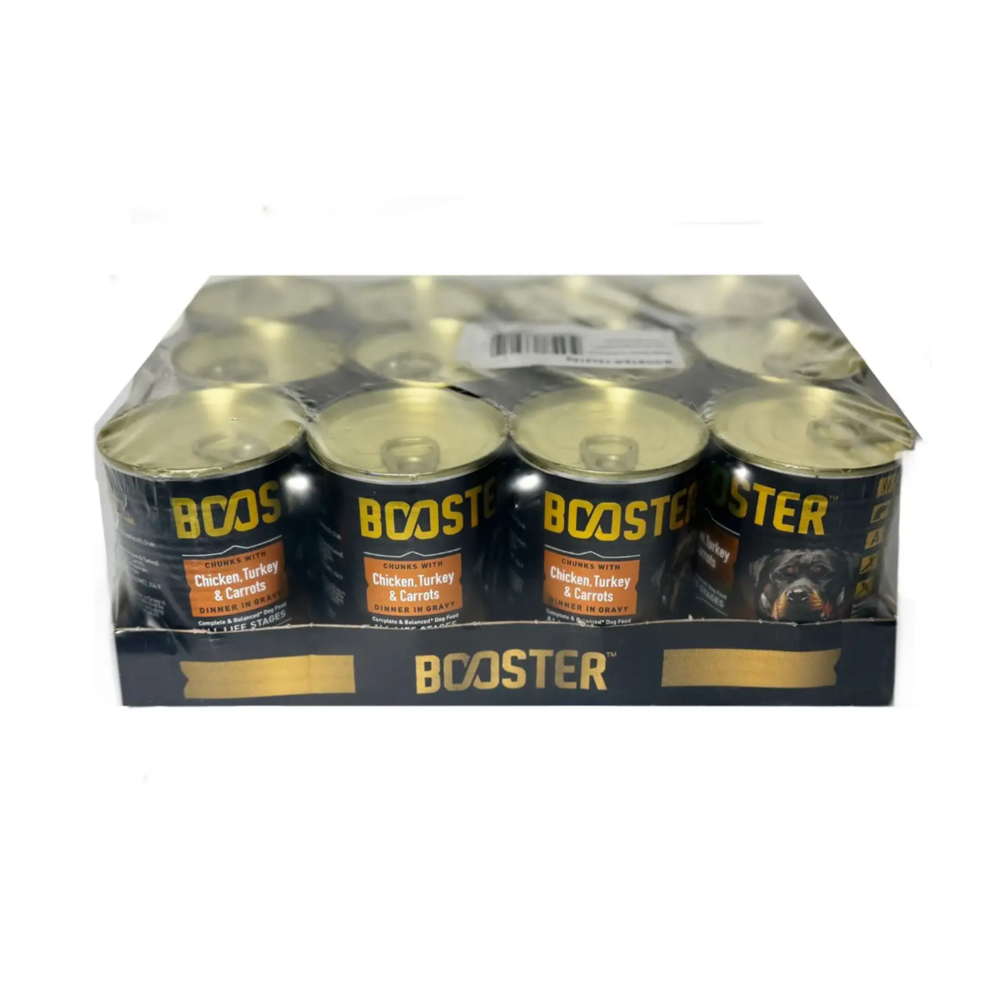 Booster Chicken, Turkey & Carrots Chunks in Gravy 12 x 415g 