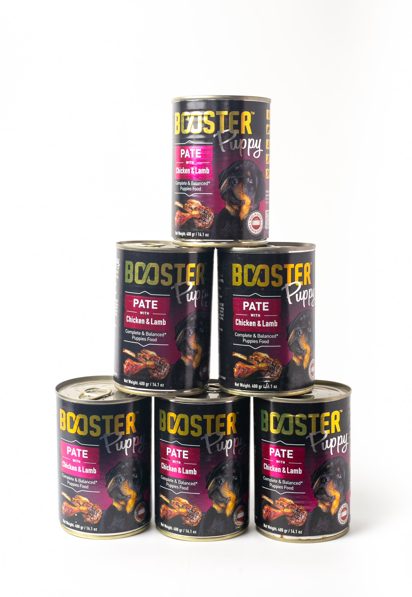 Booster Puppy Pate Chicken and Lamb Can Food Pack of 6