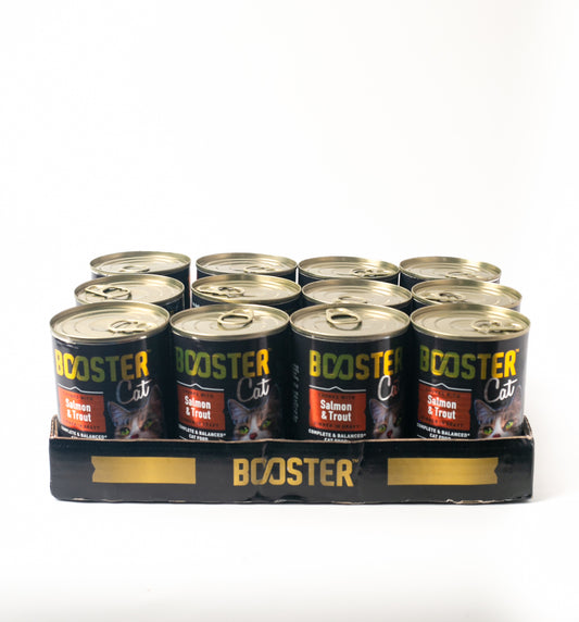 Booster Cat Salmon and Trout Can Food Pack of 12