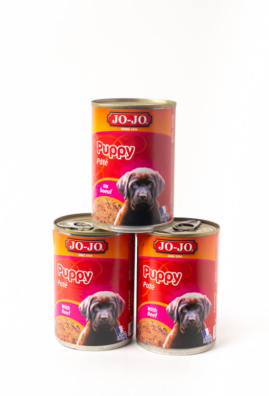 Jo-Jo Puppy Pâté with Beef 400g pack of 3