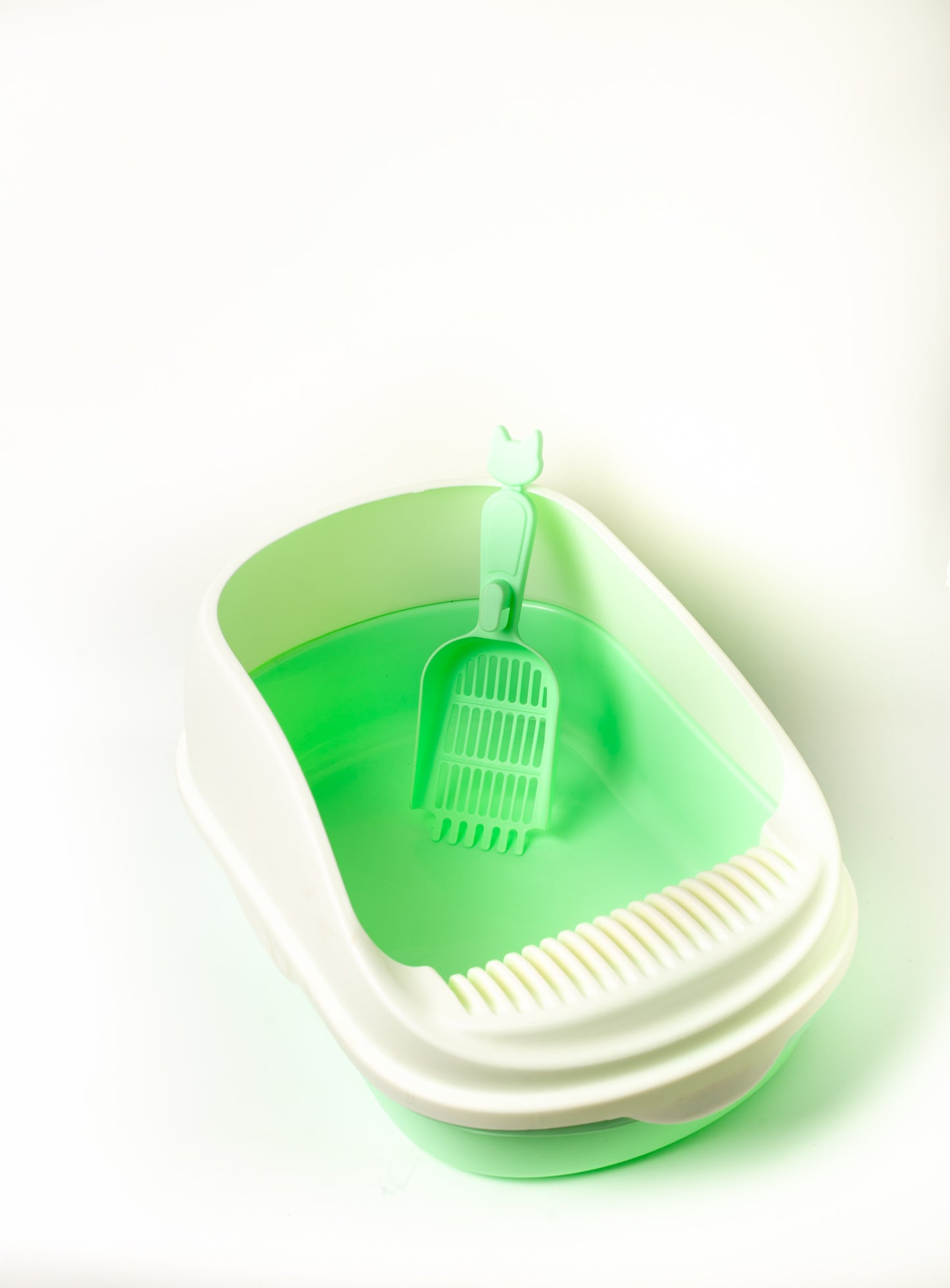 Semi Closed Cat Litter Box Medium with Scoop