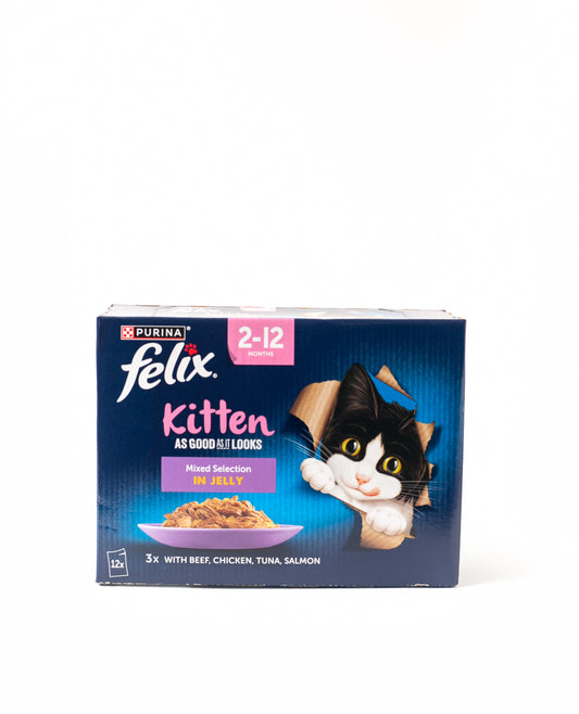 Purina Felix Kitten Mixed Selection in Jelly 12 Pouches