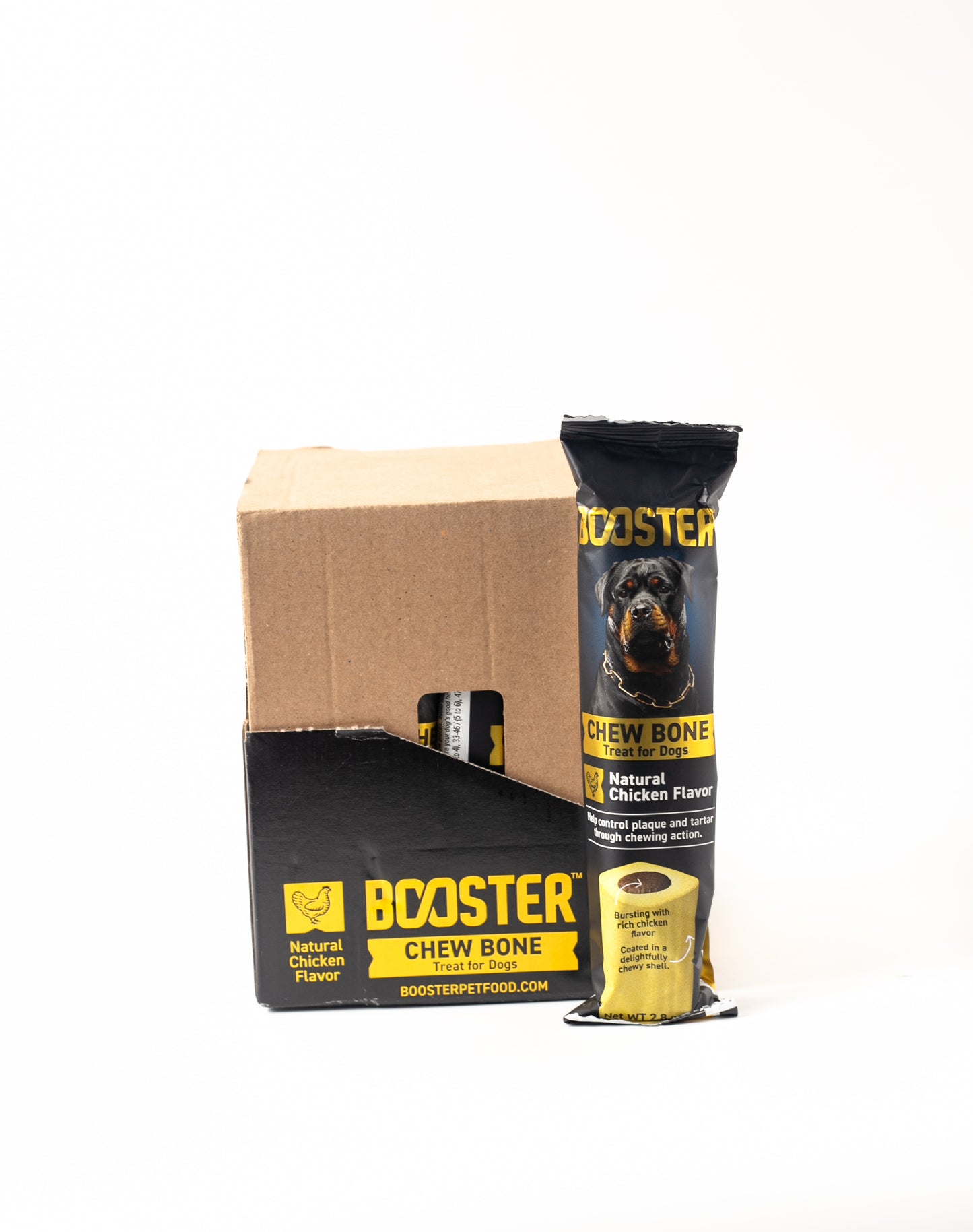 Booster Chew Bone Dog Treat Chicken Flavor pack of 15