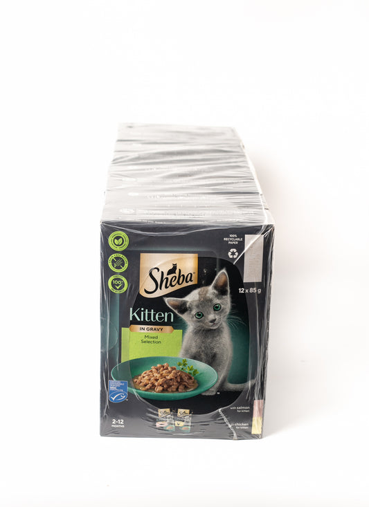 Sheba Kitten Mixed Selection in Gravy 48 Pouches