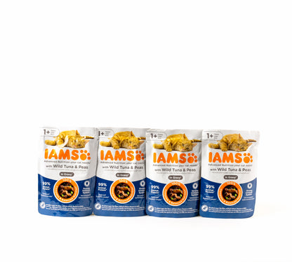 IAMS Advanced Nutrition Wet Cat Food Pouch 1+ Years – Pack of 4