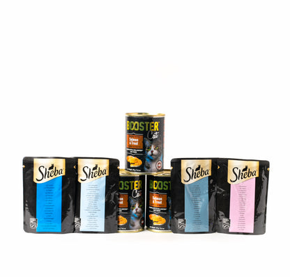 Booster and Sheba Adult Cat Wet Food Combo