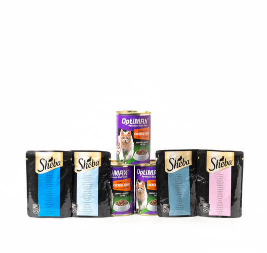 Optimax and Sheba Adult Cat Wet Food Combo