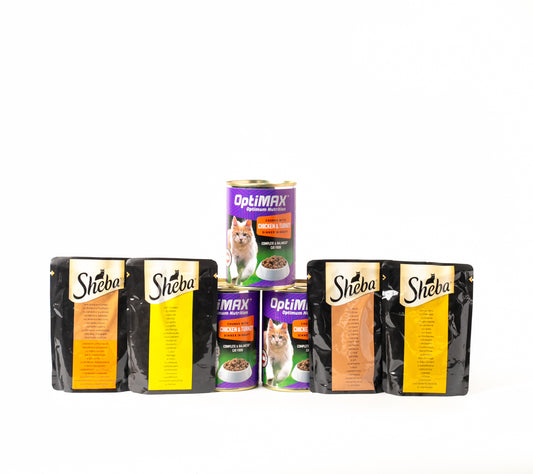 Optimax and Sheba Adult Cat Wet Food Combo