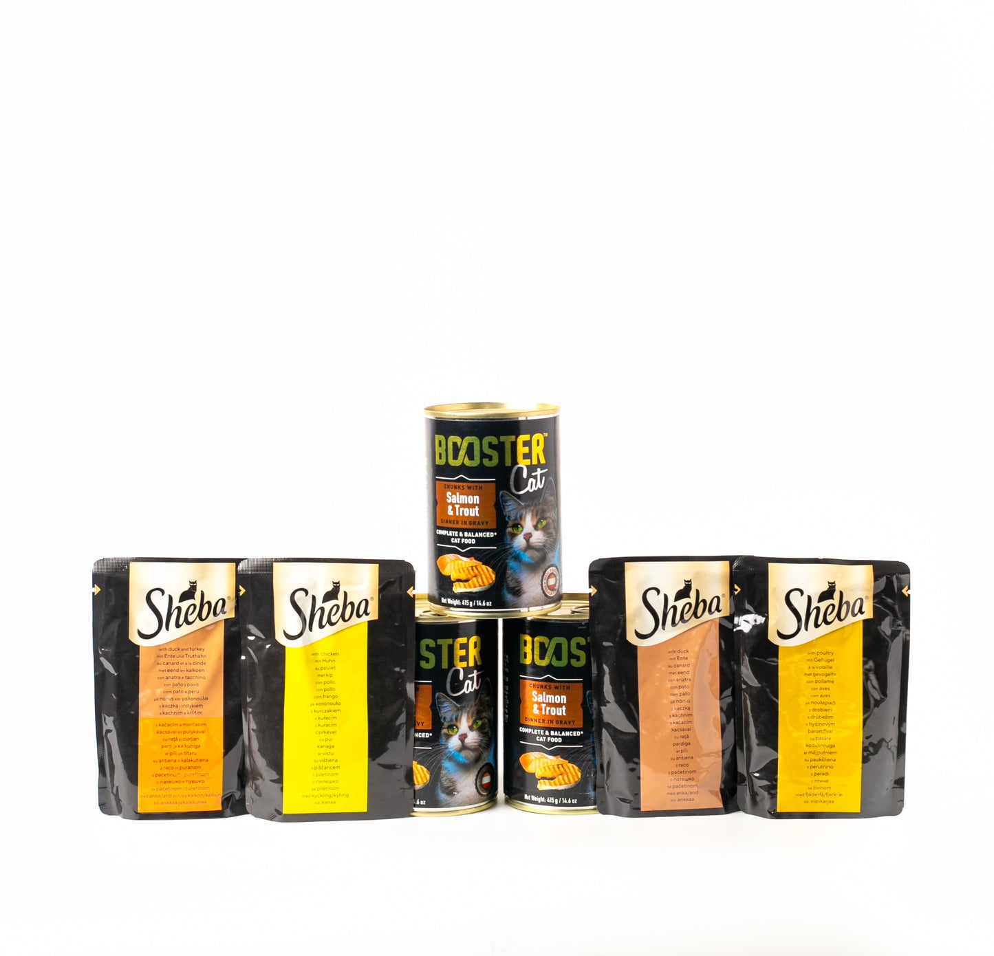 Booster and Sheba Adult Cat Wet Food Combo