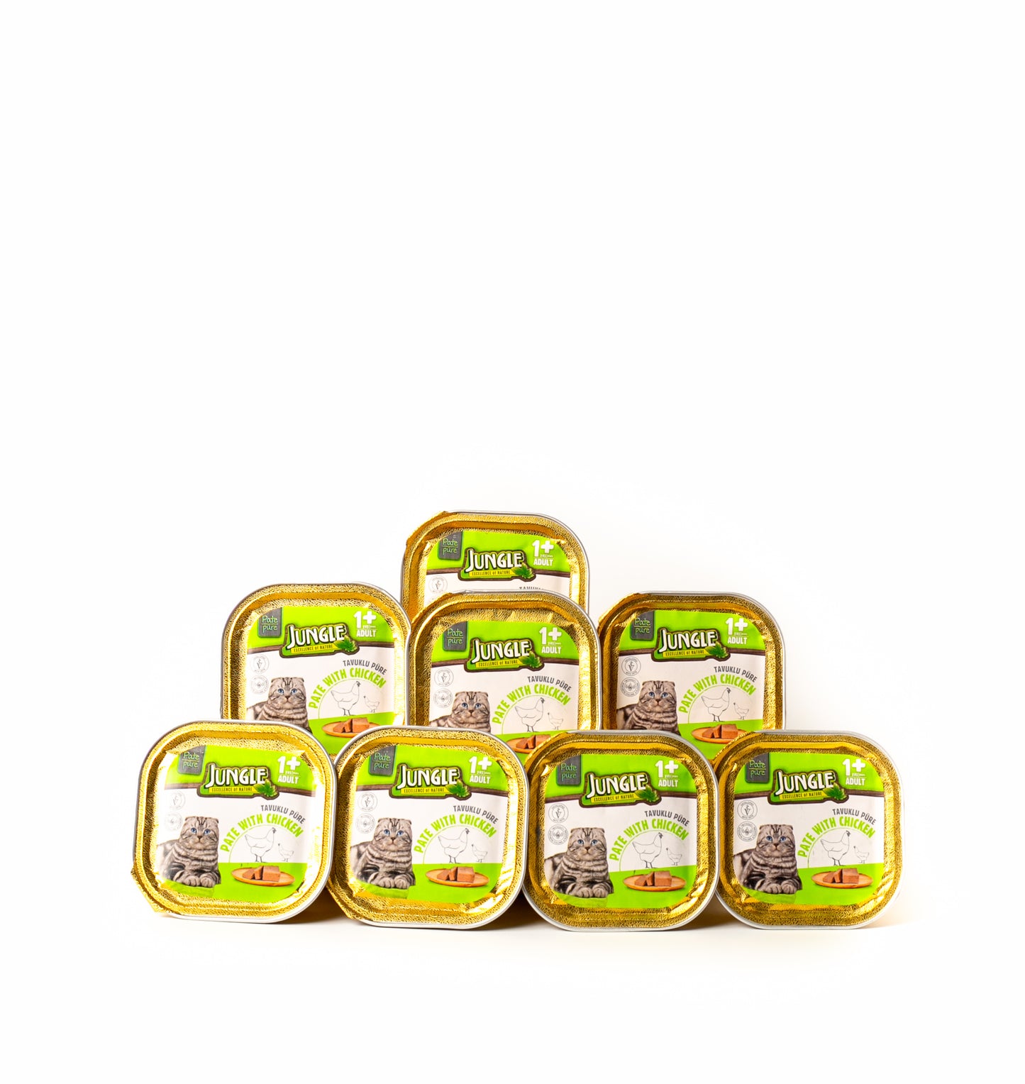 Jungle Adult Cat Wet Food Pate pack of 8 trays