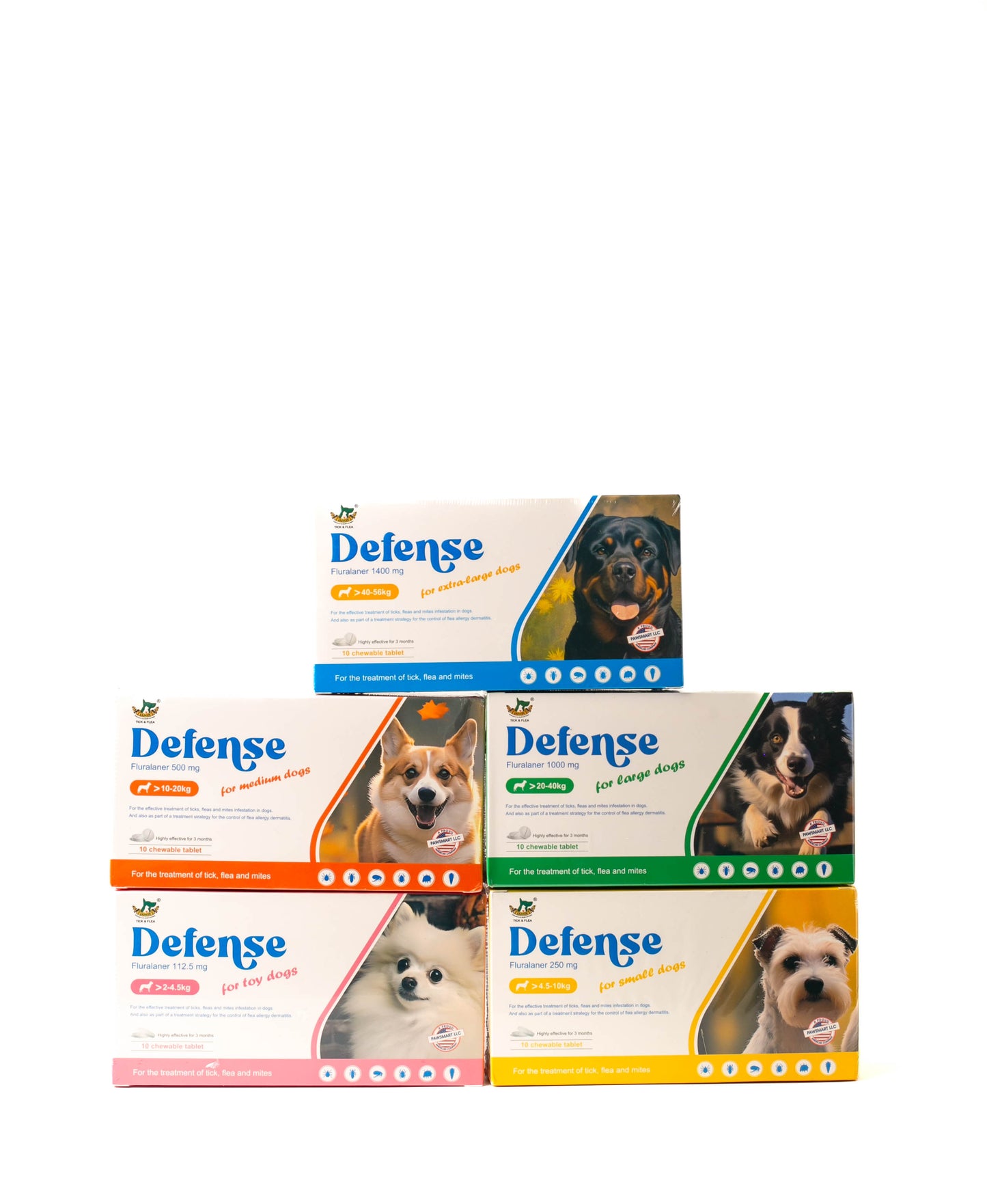 Defense Fluralaner Tick & Flea Chewable Tablets for Dogs