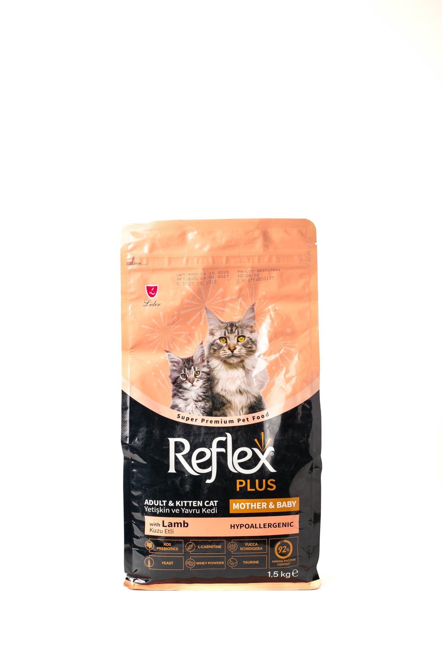 Reflex Plus Mother and Baby Dry Cat Food, Lamb Recipe, 1.5kg