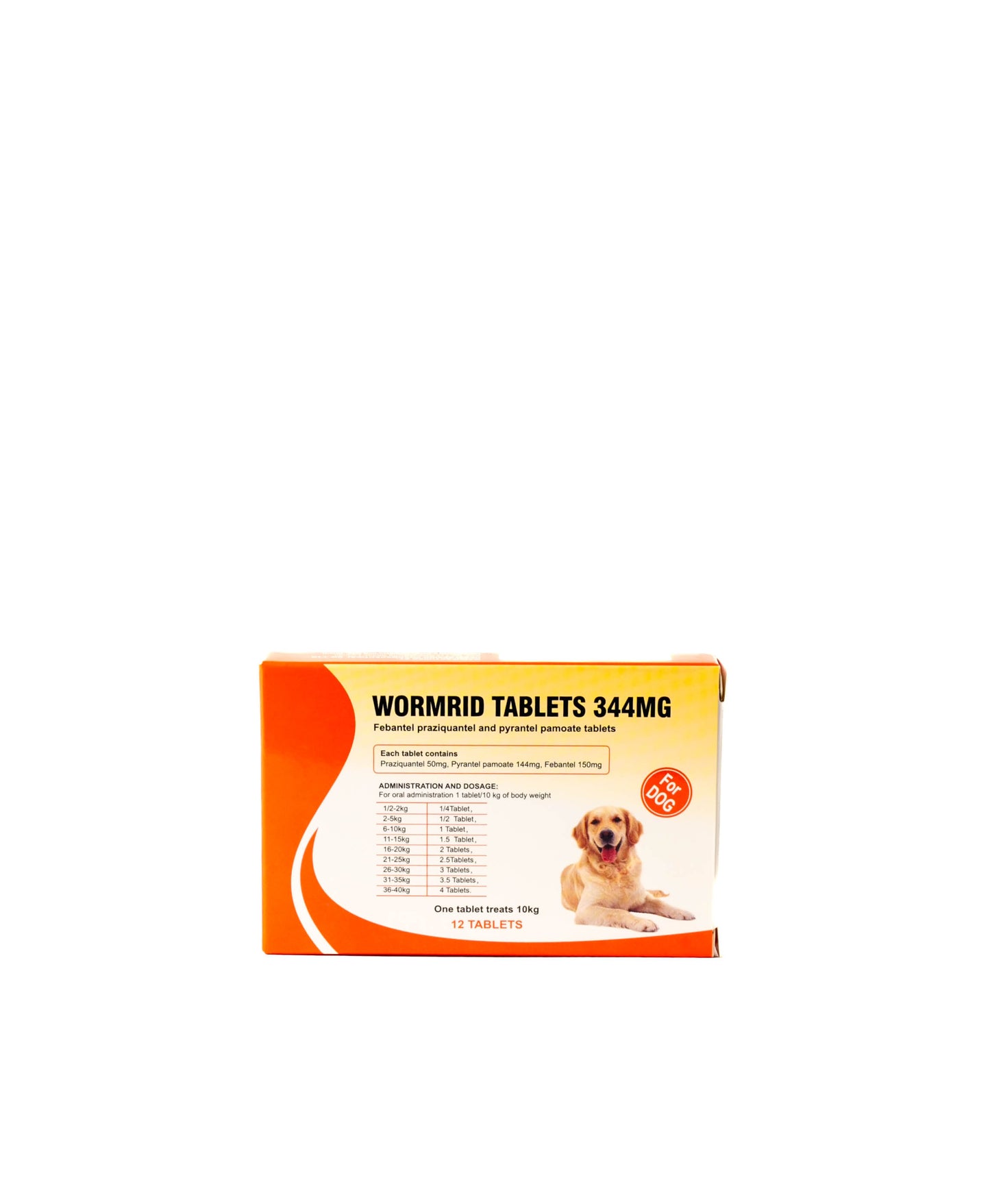 Wormrid 344mg Deworming Tablets for Dogs – 12 Tablets