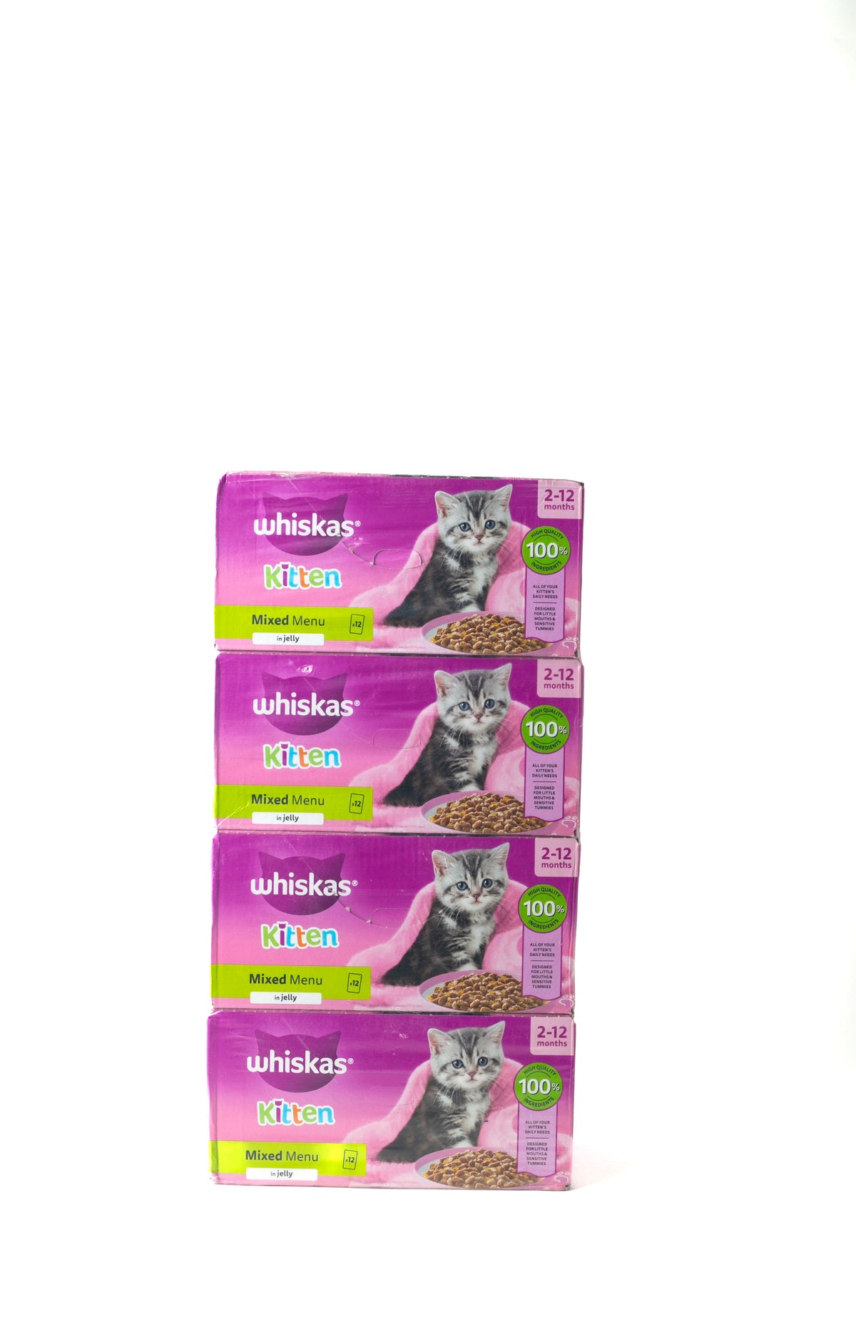 Whiskas Kitten Mixed Menu in Jelly 48 pouches in four boxes
