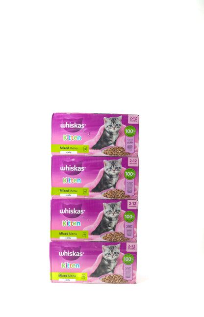 Whiskas Kitten Mixed Menu in Jelly 48 pouches in four boxes