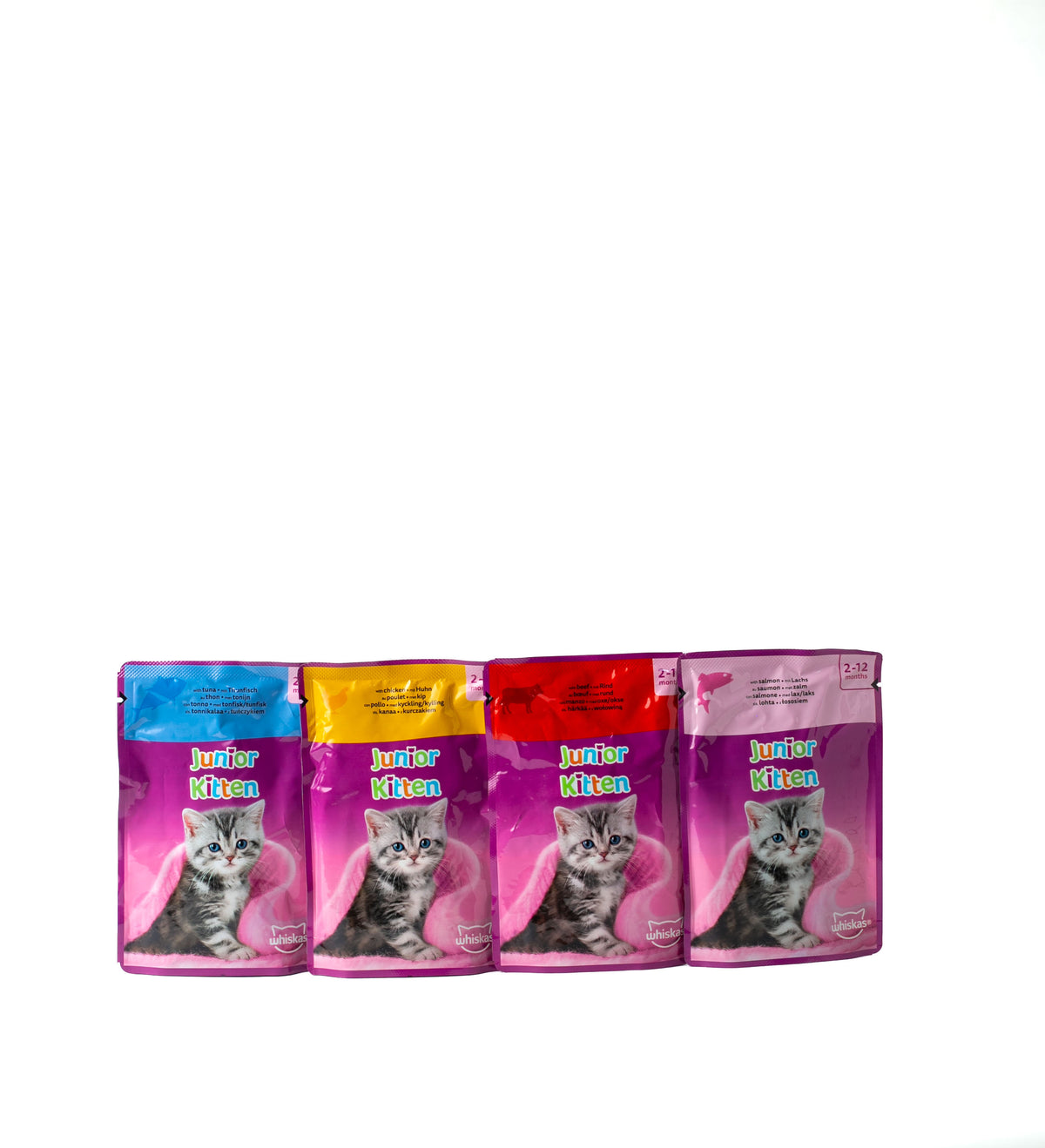 Whiskas kitten wet food pouches in four flavours