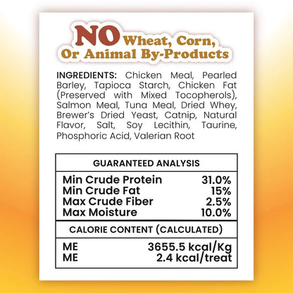Meowijuana Crunchie Munchies Chicken 3oz - Ingredients and guaranteed analysis