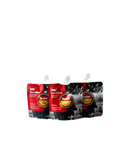 Bioline Natural Feast beef three pouch pack