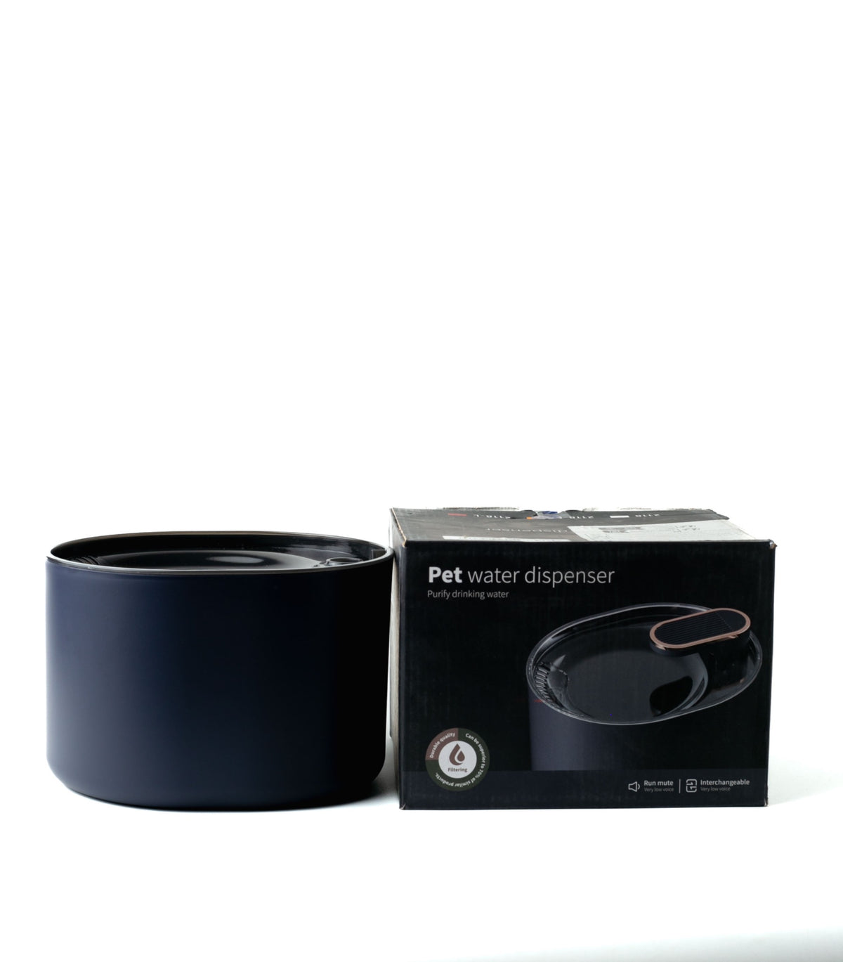 Black Filtered Pet Water Dispenser for Cats & Dogs