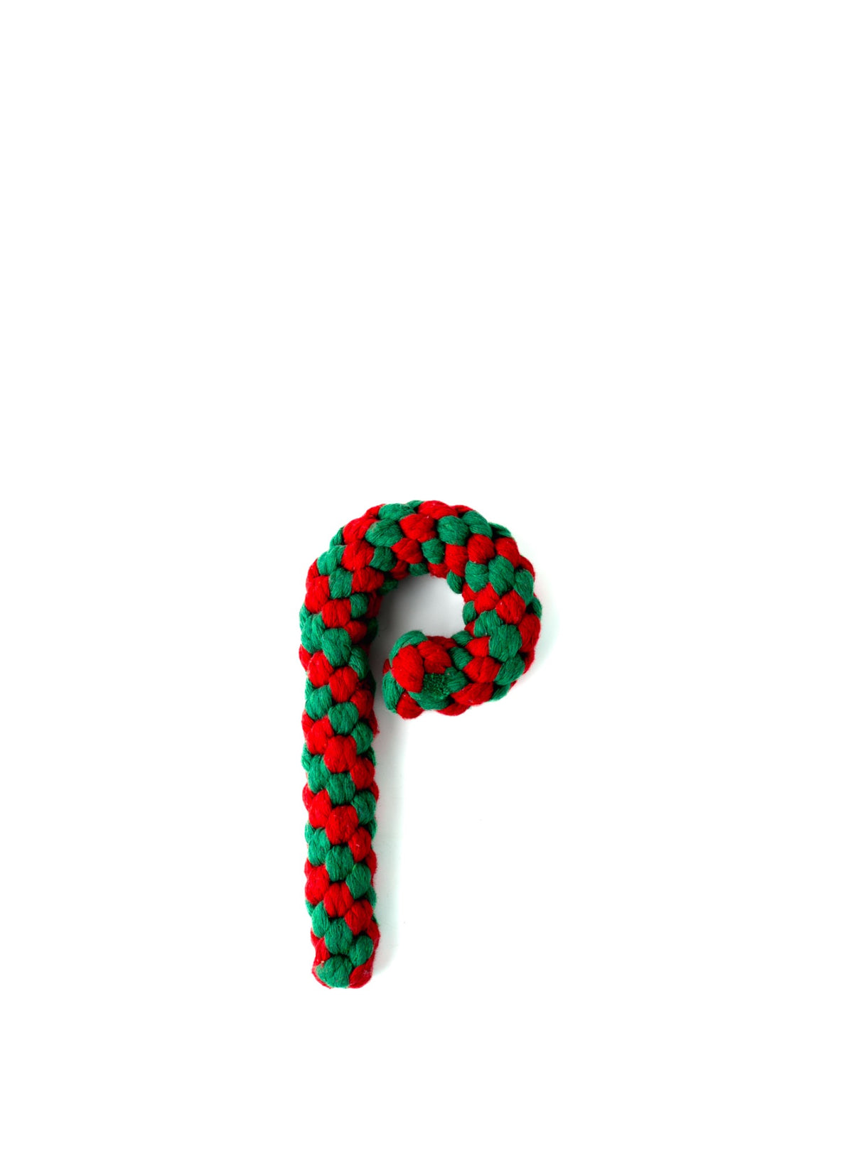 Christmas Candy Cane Braided Rope Dog Toy Red and Green