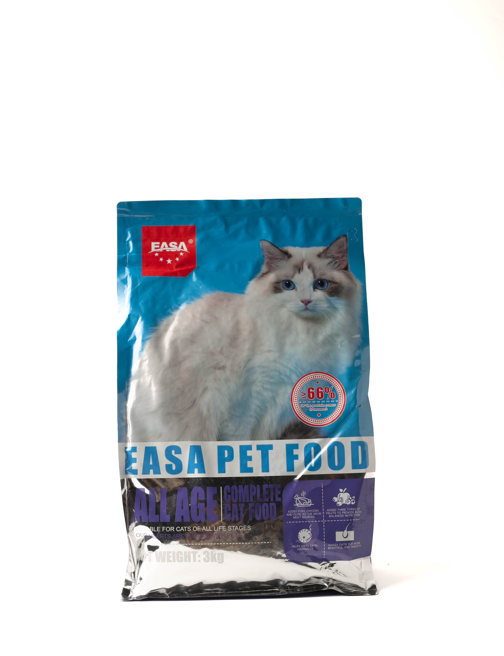 EASA All Age Complete Dry Cat Food, 3kg bag with fish, chicken and duck