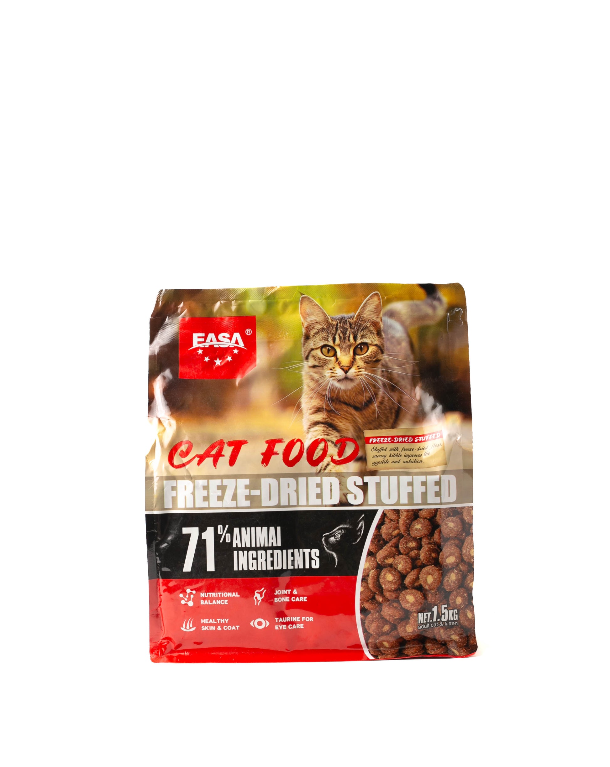 EASA Freeze-Dried Stuffed Dry Cat Food, 1.5kg bag with 71% animal ingredients