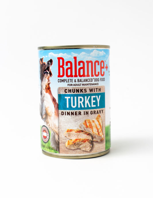 Balance+ Chunks with Turkey Dinner in Gravy Dog Food