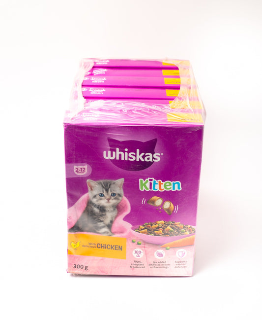 Whiskas Kitten (2–12 Months) Dry Food – Chicken (300g x 6 Pack)