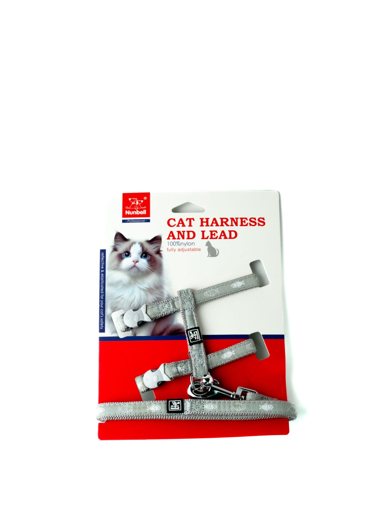 Nunbell Adjustable Cat Harness and Lead Set - Grey