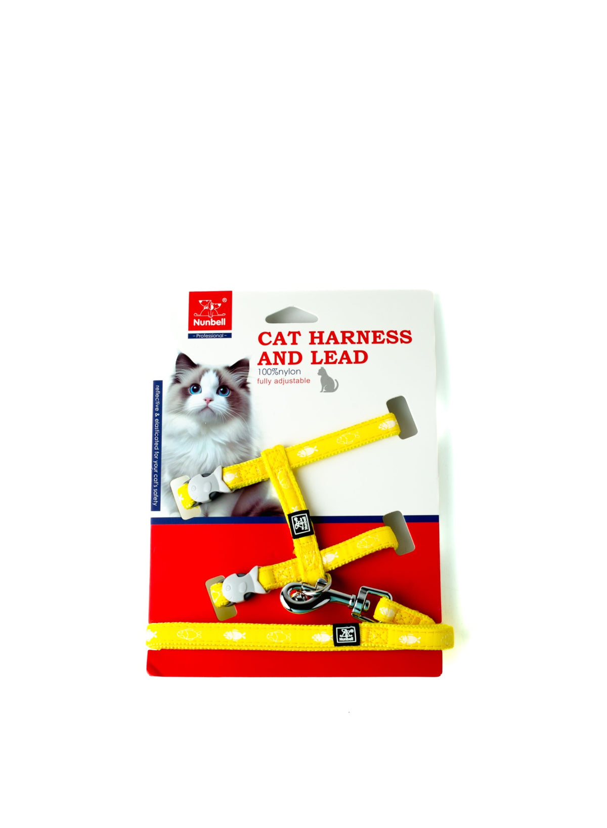 Nunbell Adjustable Cat Harness and Lead Set - Yellow