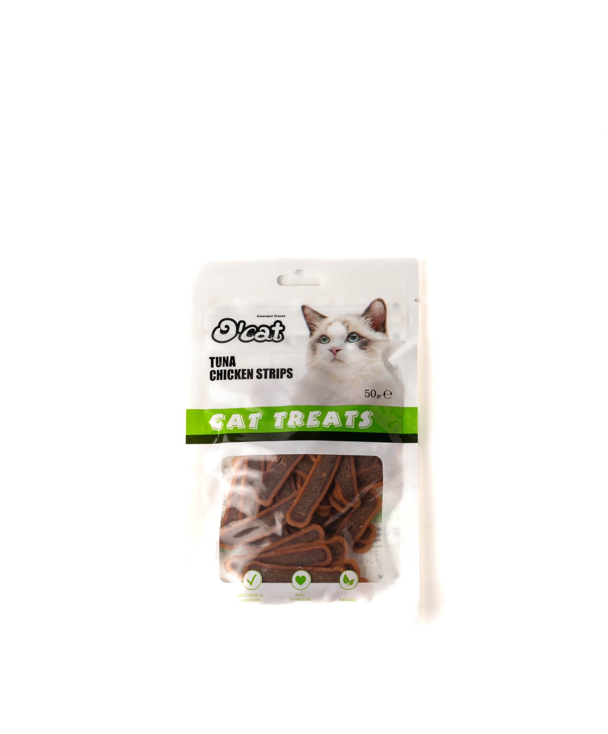 O'cat Tuna Chicken Strips cat treats 50g