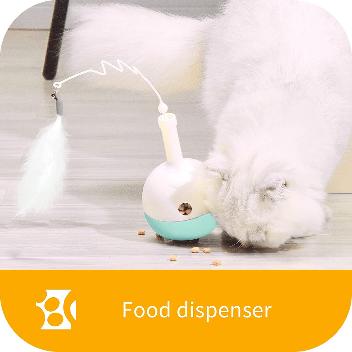 Pakeway tumbler toy dispensing kibble as a cat plays