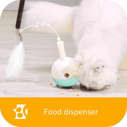 Pakeway tumbler toy dispensing kibble as a cat plays