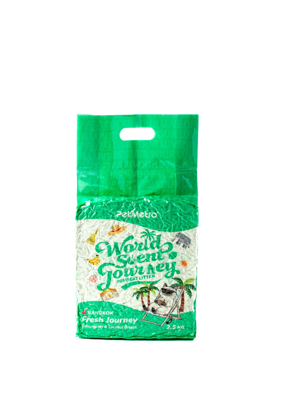 PetMetro World Scent Journey Tofu Cat Litter 2.5KG, Bangkok Lemongrass & Coconut