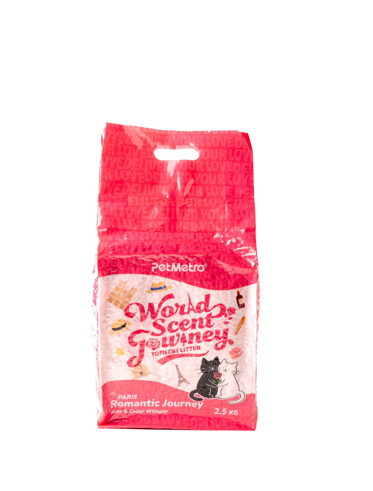 PetMetro World Scent Journey Tofu Cat Litter 2.5KG, Paris Rose & Cedar