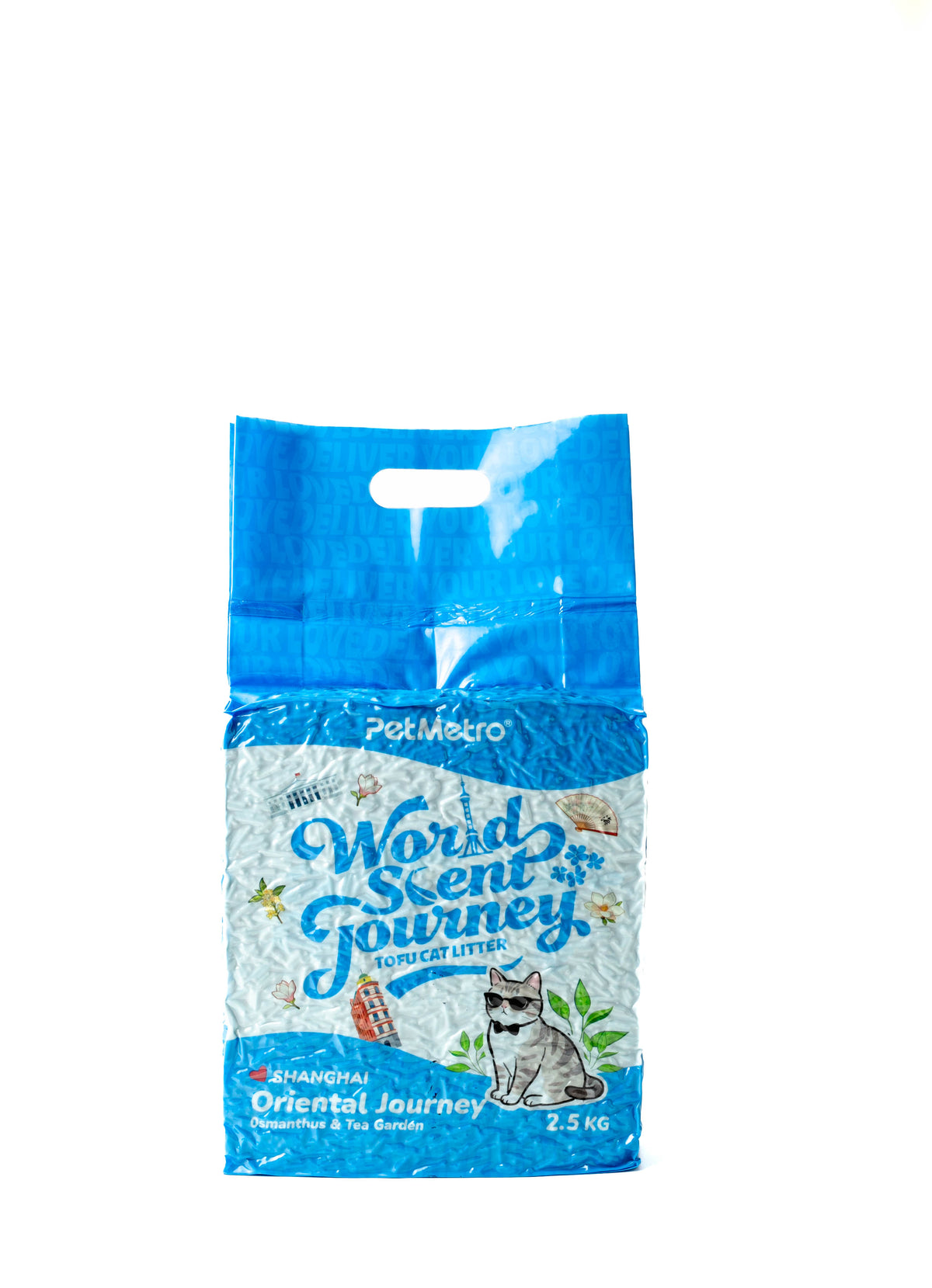 PetMetro World Scent Journey Tofu Cat Litter 2.5KG, Shanghai Osmanthus & Tea Garden
