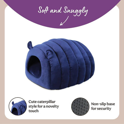 Feature callouts: caterpillar style shape with ears, and a non-slip dotted base for security