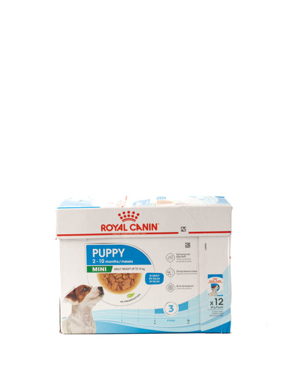 Royal Canin Mini Puppy wet dog food, box of 12 x 85g pouches